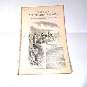 Antique 1853 Holy Land Jerusalem Jacob Abbott Harpers New Monthly Magazine - Picture 1 of 11