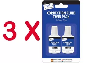 3 x WRITING CORRECTION KIT PEN FLUID OFFICE ERASER WORK HOME WHITE TIPPEX TIPEX - Picture 1 of 8