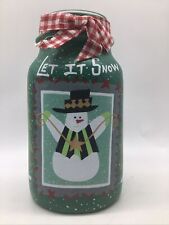 Giftco Top Hat Snowman Ceramic Jar Votive Candle Holder