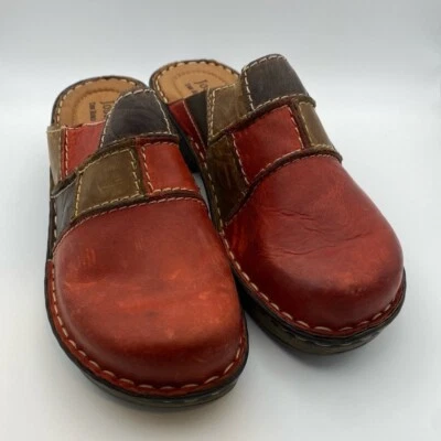 Josef Seibel Rebecca оранжевый и коричневый нашивка кожаный сабо, новый. Размер 37 или 6 - Изображение 1 из 4