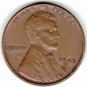 1945 Lincoln cent in BROWN UNCIRCULATED condition ~ PLEASE SEE THE SCAN stk 1 - Imagen 1 de 4