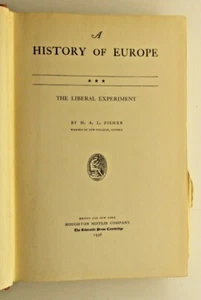 A History Of Europe Vol. III The Liberal Experiment by H A L Fisher 1936 h/back - Picture 1 of 9