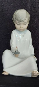 NAO by Lladro Young Boy with Candle and Book (Ready for bed) Height 6") - Picture 1 of 6