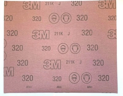 3M 9 x 11" UTILITY CLOTH SHEETS 320 GRIT SANDPAPAER  #02402 - 50 PIECES - Image 1 of 4