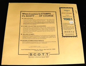 Scott 1981 France Specialty Stamp Album Supplement #16 Item 310S081 NOS - Picture 1 of 2