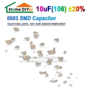 0603 chip capacitor 10uF(106) ±20% 10V X5R 0603X106M100NT (100pcs) - Picture 1 of 7