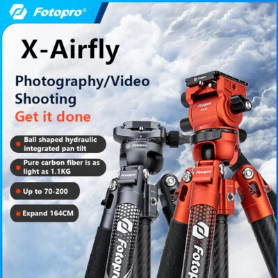 Fotopro Travel Compact Tripod X-Airfly Carbon Fiber Video Ball Head for Camera - Image 1 of 4