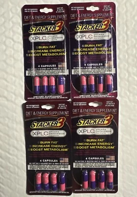 STACKER 3 XPLC Weight Loss ENERGY 4ct 16 Pills Free Ship Wholesale 💥 - Image 1 of 4