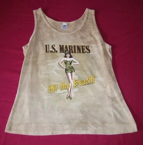#30-1410 LARGE JUNIORS GIRLS MOUNTAIN BRAND MARINES WIDE TANK - Picture 1 of 2