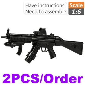 Conjunto de modelo a escala 1:6 pistola rifle de francotirador 4D negro MP5SD5 para figura de 12" juguete 1/6 - Imagen 1 de 52