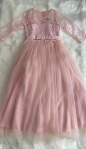 Elegant Princess Lace Dress Toddler Flower Embroidery Party SIZE 6 - Picture 1 of 3