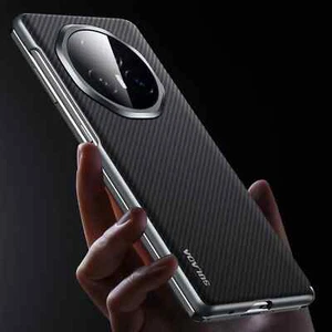 Sulada Carbon Fiber Pattern Leather Magsafe Case Honor Magic V3 Hinge Back Cover - Picture 1 of 26