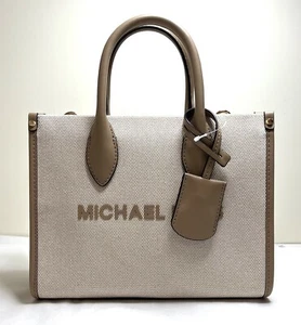 Michael Kors Mirella Small Camel Multi Canvas Shopper TZ Crossbody Satchel Bag - Picture 1 of 12