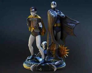Batman und Robin Adam West Resin Skulptur Statue Modellbausatz unbemalt/unmontiert - Bild 1 von 3