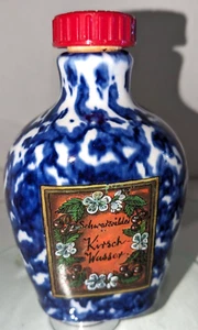 Vintage Blue Kirschwasser Ceramic Cherry Brandy Bottle With Stopper - Picture 1 of 7