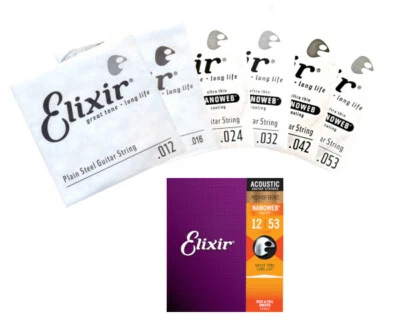 Elixir 16052 Nanoweb - Phosphor Bronze, light (012-053), Satz / Einzelsaiten