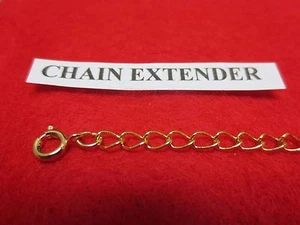 9 INCH 14 KT GOLD PLATED 4MM NECKLACE EXTENDER WITH SPRING RING CLASP - Picture 1 of 2