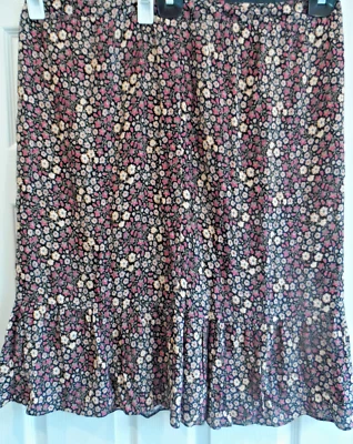 Vintage Laura Ashley Floral Lined Skirt UK Size 20, Ditsy Pattern, Ruffle Hem - Image 1 of 4