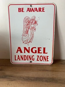 Vintage Be Aware ANGEL Landing Zone Schild - Bild 1 von 8