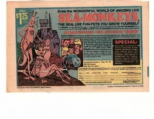 SEA-MONKEYS 70er Jahre VINTAGE 6,5 X 10 FARBDRUCKANZEIGE (c - Bild 1 von 1