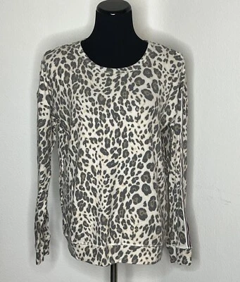 Aqua X Bloomingdale’s Animal Print Medium Long Sleeve Top Pullover Leopard Soft - Изображение 1 из 4