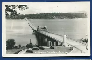 Lake Washington wa Seattle Floating Bridge real photo postcard RPPC - Picture 1 of 2