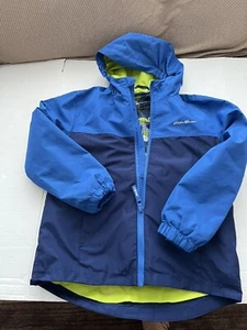 EDDIE BAWER BOY HOODIE REVERSIBLE JACKET, COLOR BLUE, SIZE S (7/8). - Picture 1 of 7