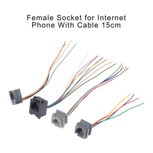5PCS 616E 623k 616M 641D RJ11\RJ12\RJ45 Female Socket for Phone With Cable 15cm - Afbeelding 1 van 16