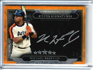 2020 Topps Five Star Michael Brantley Orange Border Silver Ink Auto 1/5