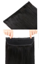 EXTENSION CAPELLI VERI 40CM FASCIA UNICA CON FILO INVISIBILE O CON CLIP 100 G