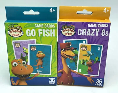 Nuevo Juego de 2 Cartas de Juego Dinosaur Train Crazy 8 Eight & Go Fish PBS Jim Henson Foto 1 de 3