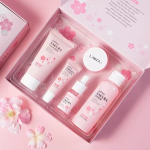 LAIKOU Sakura Glow Kit - 5-Piece Korean Beauty Face Care Set for Radiant Skin - Picture 1 of 5