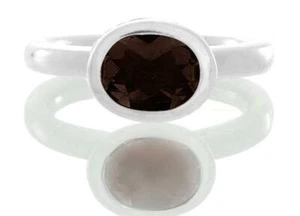 Philip Andre Ring Sterlingsilber 8 x 6 oval echter Granat Größe 7 - Bild 1 von 5