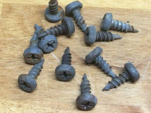 12 #8 x 3/8" Vintage Rusty Crusty Wood Screws For Antique Restoration Repair - Picture 1 of 3