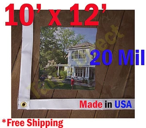 10 pies x 12 pies transparente 20 mil lona de vinilo impermeable cortina porche patio recinto - Imagen 1 de 1