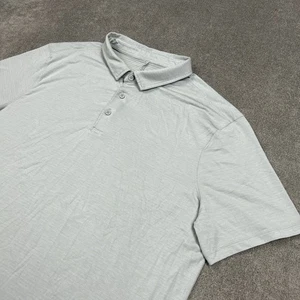 Lululemon Polo Shirt Mens XL Gray Striped Short Sleeve Performance Golf Stretch - Picture 1 of 9