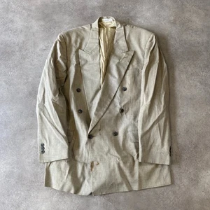 Blazer Givenchy Para Hombre 44" Lana Vintage Diseñador Doble Pecho Abrigo, Gris - Imagen 1 de 9