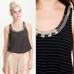 Free People Aztec Louie Split Back Beaded Tank Gr. S - Bild 1 von 11