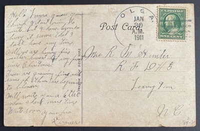 Olga (DPO), Florida Post Card - mailed Jan 30, 1911, to Lexington, NC - FL - Image 1 of 2