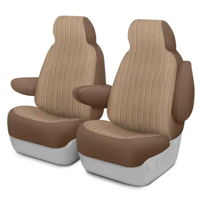 For Lincoln MKZ 11-12 Duramax Tweed 1st Row Toast Custom Seat Covers - Image 1 of 2