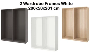 Juego de 2 Marcos de Armario IKEA PAX - Blanco/Roble/Gris 200x58x201 cm Unidades de Armario - Imagen 1 de 8