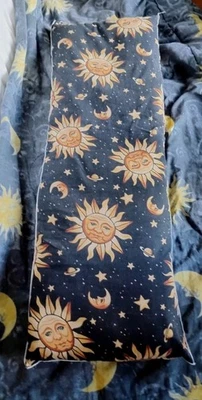 复古 90 年代 Whimsigoth 天体太阳月亮星星身体枕头 52x18 — 第 1/2 张图片