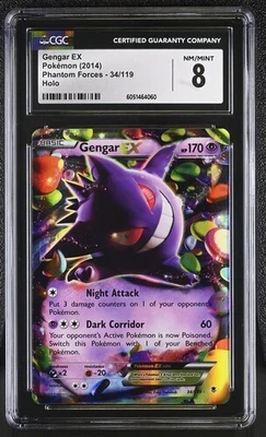CGC 8 GENGAR EX 34 XY PHANTOM FORCES POKEMON - Image 1 of 2