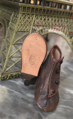 Bottines chaussures poupée ancienne Bru - Photo 1/4
