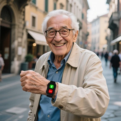 SOS Anziani Localizzatore da polso con controllo pressione Sensore Anticaduta - Immagine 1 di 4