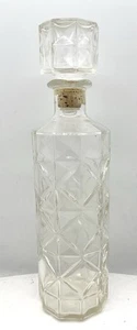 Vintage Decanter with Original Stopper Anchor Hocking Pressed Glass *Ships Fast - Picture 1 of 4