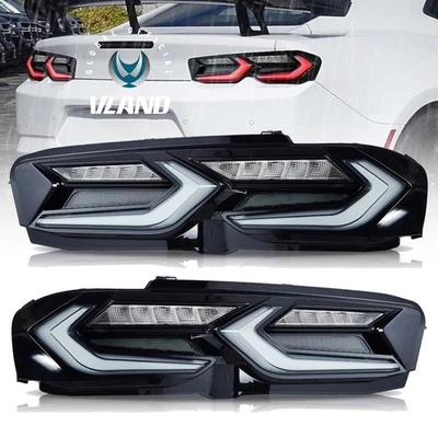For 2019-2024 Chevrolet Camaro Chevy LED Tail Lights Sequential Clear Rear Lamps - Image 1 of 4