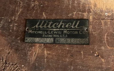 Raro Mitchell Lewis Automóvil Automóvil Etiqueta Insignia Emblema Racine Wisconsin Wisconsin Foto 1 de 3