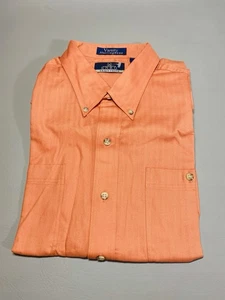 ENRO Gr. XL ORANGE Herren Button Down Kragen Fischgrät Kurzarm Hemd Neu mit Etikett - Bild 1 von 13
