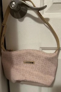 Vintage GUESS Y2K Retro Mini Bag Purse Light Pink Monogram Logo. Beautiful! - Picture 1 of 10